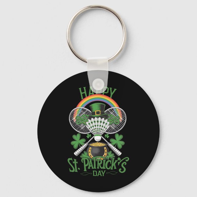 Chaveiro Engraçado Patrick's Day Dminton Costume Four Folhe (Frente)