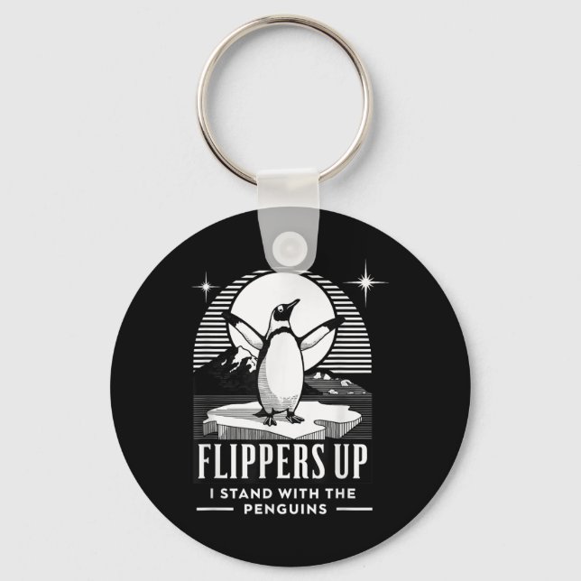 Chaveiro Engraçado Pinguim Pé Para Cima Eu Pego O Pinguim (Frente)