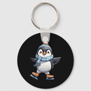 Chaveiro Engraçado Pinguim-Pinguim-Caçador Figura Danc Skat