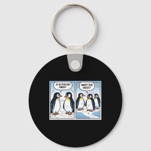 Chaveiro Engraçado Pinguins Tarifas 10% Sarcasmo Político
