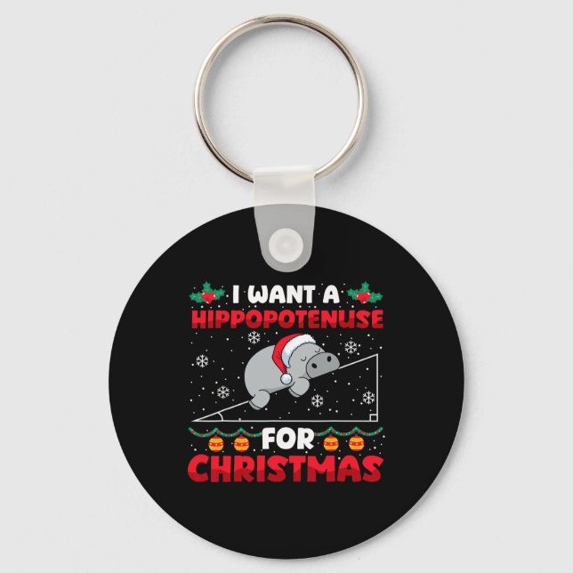 Chaveiro Engraçado Professor de Matemática de Natal Hippopo (Frente)
