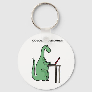 Chaveiro Engraçado programador de COBOL Dinossauro