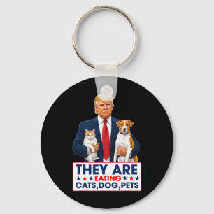 Chaveiro Engraçado que eles estão comendo os cães os gatos