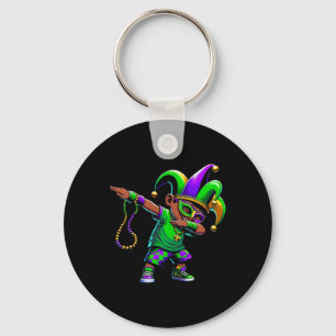 Chaveiro Engraçado Rapaz Dabbing Mardi Gras Carnaval Parade