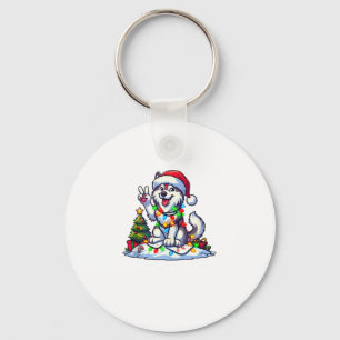 Chaveiro Engraçado Rouco de Mão de Paz Luzes de Natal Mulhe