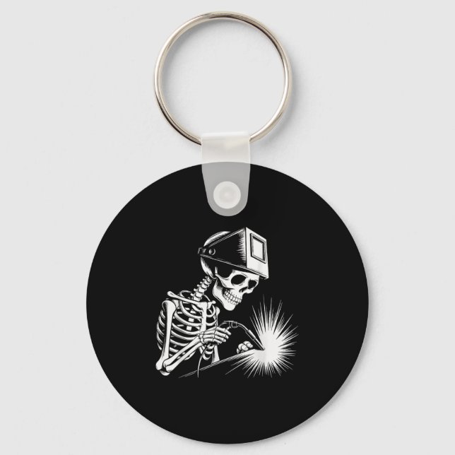 Chaveiro Engraçado Skeleton Welding Amantes Loucos do Hallo (Frente)