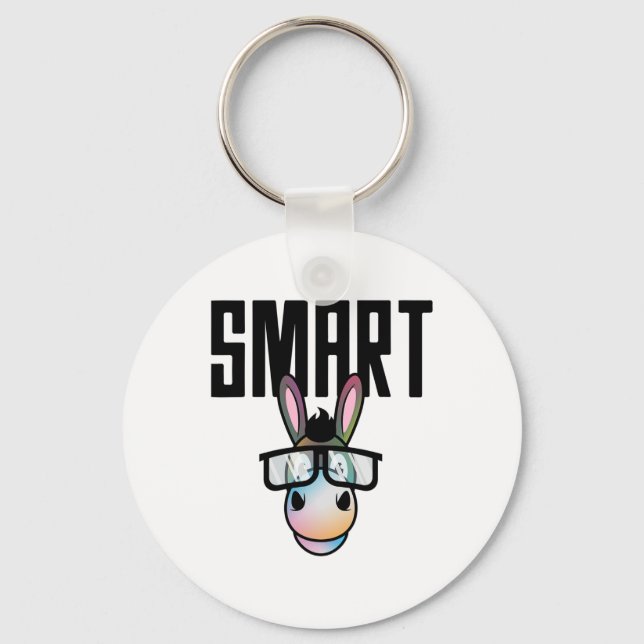 Chaveiro Engraçado Smart Donkey Horseback, Dando Presente P (Frente)