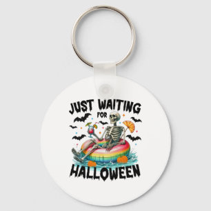 Chaveiro Engraçado Só Esperando O Esqueleto De Halloween, S