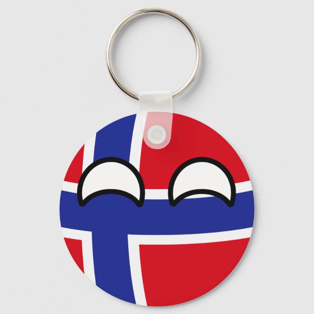 Chaveiro Engraçado Tending Geeky Norway Countryball (Frente)
