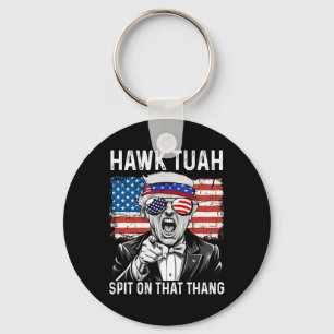 Chaveiro Engraçado Trump Hawk Tuah - Cuspir Naquilo Meme 