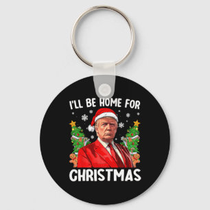 Chaveiro Engraçado Trump Natal Chapéu Noel, eu estarei em c