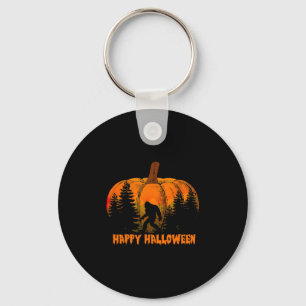 Chaveiro Engraçado Vintage Bigfoot Pumpkin no Halloween Tri