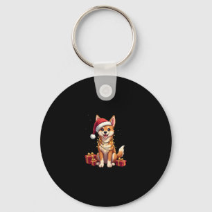 Chaveiro Engraçado Xmas Lighting Santa Hat Tamaskan Dog Chr