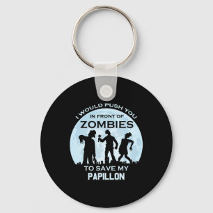 Chaveiro Engraçado Zombie Halloween Pet Papillon