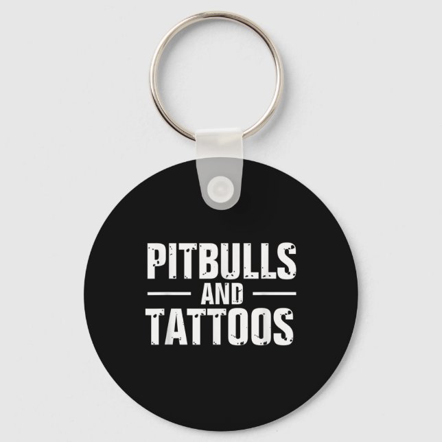 Chaveiro Engraçados Pitbulls E Tattoos Trendy Cães Cachorro (Frente)