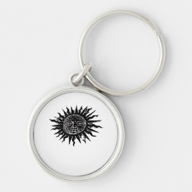 Chaveiro Engrenagem ao Sol Medieval - Estética Whimsigoth - (Frente)