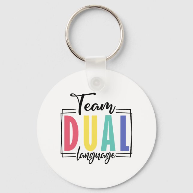 Chaveiro Ensino de Linguagem Dupla da Equipe de Esquadrão E (Frente)