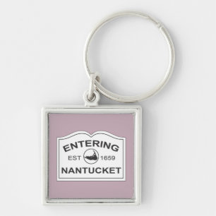 Chaveiro Entrando no Nantucket Sinal de Keepout Branco e La