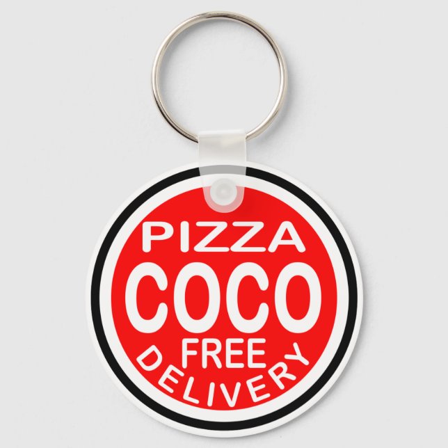 Chaveiro Entrega de Pizza Coco (Frente)