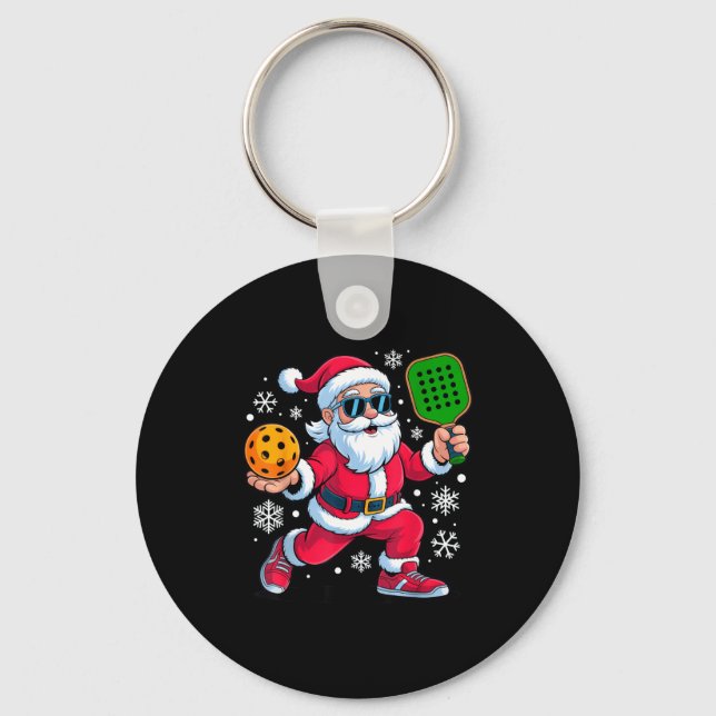 Chaveiro Entusiastas de pickleball natal diversão de natal (Frente)