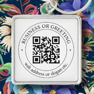Chaveiro Envie Seu Próprio Código QR e Texto Personalizável