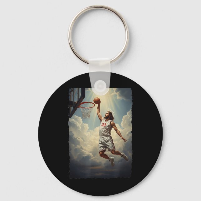 Chaveiro Epic Divine Dunking Jesus No Santo Basquete C (Frente)