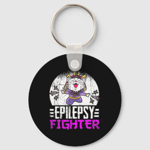 Chaveiro Epilepsia Consciência Mês Ninja Gato Epilepsia Com
