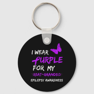 Chaveiro Epilepsia Eu Uso Roxo Pelo Meu Bisneto Ribbo