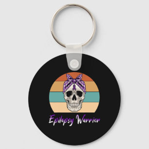 Chaveiro Epilepsia Guerreira Vintage Caveira Roxa Epílis