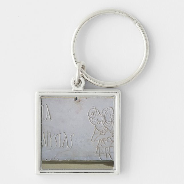 Chaveiro Epitáfio com um alivio do bom pastor (Frente)