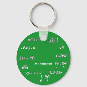 Chaveiro Equações de Matemática Verde Personalizadas