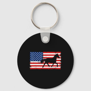 Chaveiro Equestre Equestre Norte-Americano Bandeira Vintage