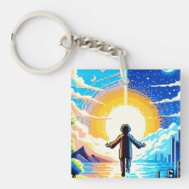 Chaveiro Equilíbrio de mundos - Tecnologia de Arte em Pixel