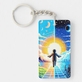 Chaveiro Equilíbrio de mundos - Tecnologia de Arte em Pixel