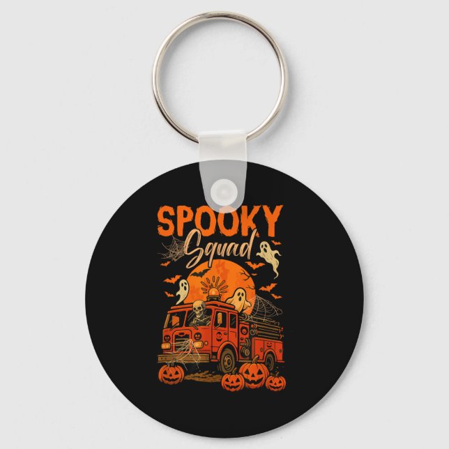 Chaveiro Equipe Assustadora de Halloween Esqueleto Dirigind (Frente)
