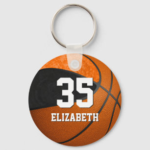Chaveiro equipe de basquetebol das garotas de laranja negra