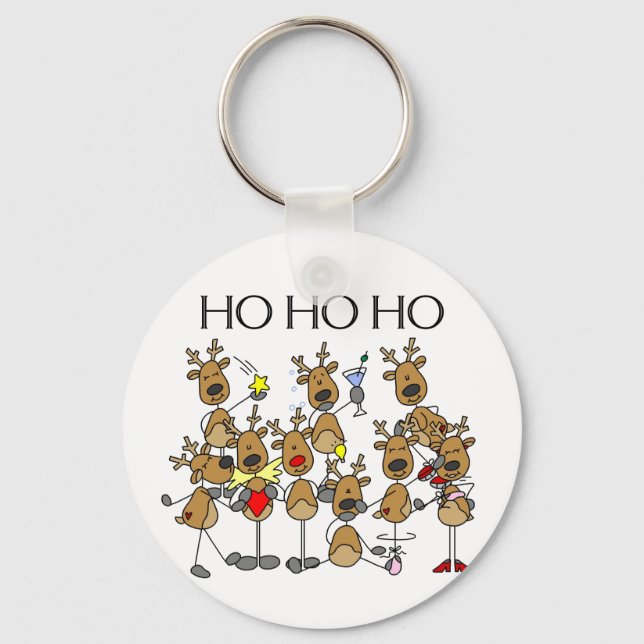 Chaveiro Equipe de Camisetas de renas e presentes (Frente)