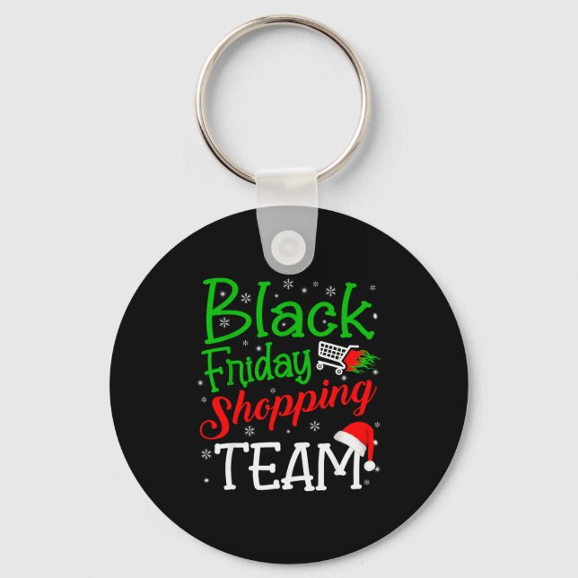 Chaveiro Equipe de Compras de Sexta-feira Natal Preto Compr (Frente)