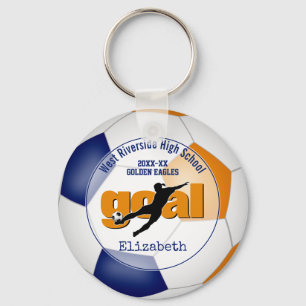 Chaveiro equipe de futebol feminino de laranja azul esporte
