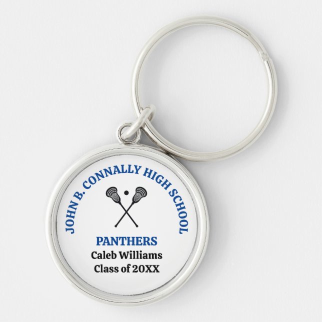 Chaveiro Equipe de Lacrosse Personalizada da Blue High Scho (Frente)