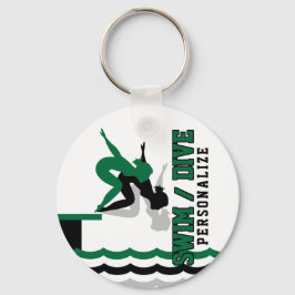 Chaveiro Equipe de natação - Verde e preto