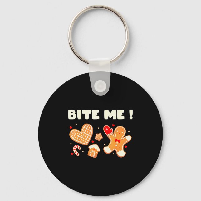 Chaveiro Equipe de Panificação de Biscoitos Bite Me Feriado (Frente)
