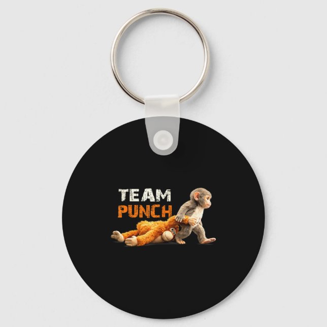 Chaveiro Equipe de soco de macaco bebê soca amante de anima (Frente)