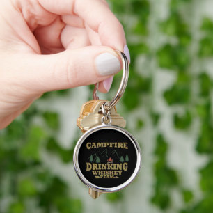 Chaveiro equipe de whiskey do bebendo de campfire