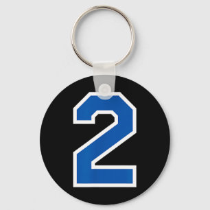 Chaveiro Equipe Esportiva Azul Branca Número 2