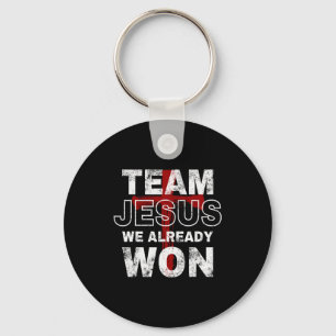 Chaveiro Equipe Jesus Nós Já Ganhamos Fé Cristã Cruz
