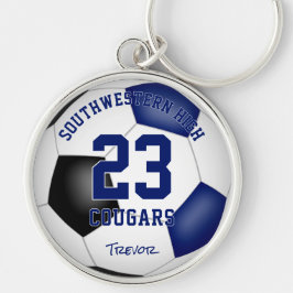 Chaveiro equipe negra azul cor futebol masculino