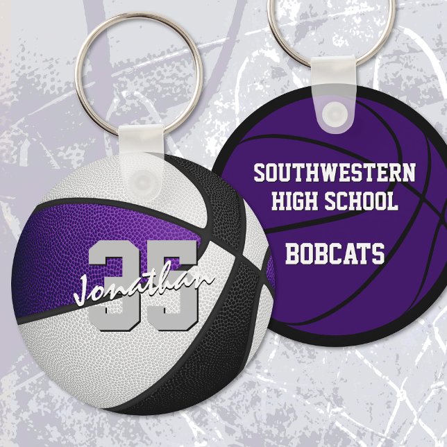 Chaveiro Equipe negra roxa colorido basquetebol masculino (Criador carregado)