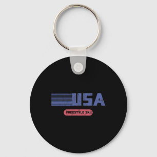 Chaveiro Equipe Retro EUA Esqui Estilo Livre Americano Esqu