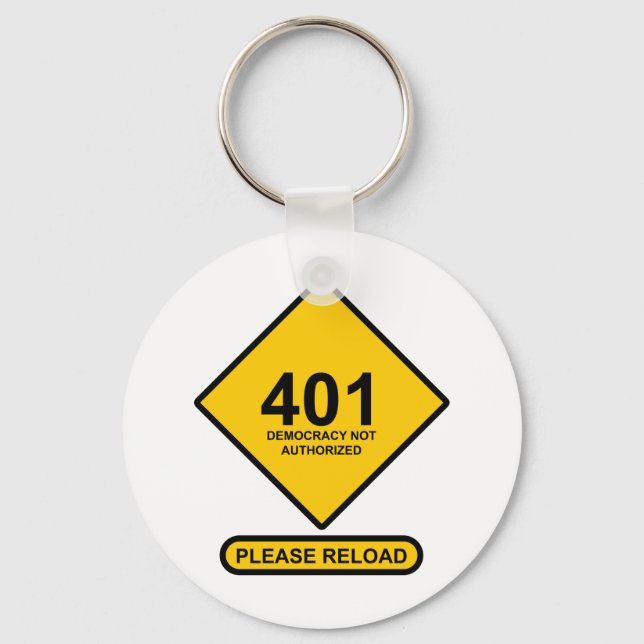 Chaveiro Erro 401: Democracia não autorizada (Frente)